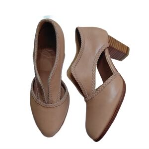 ELF Spirit Walker Cut Out Booties Size 9.5 Blush Braided Leather Heels